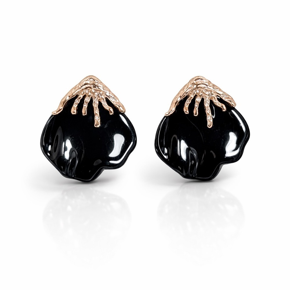 Elegant Black and Silver Earrings